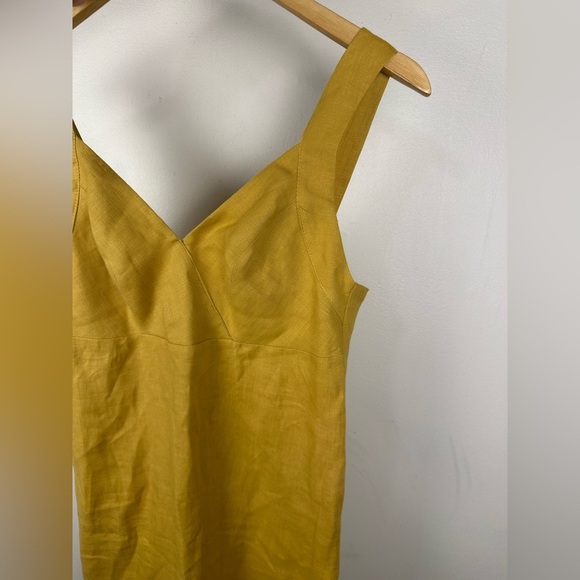 Reformation Yellow Allira Linen Tank Midi Dress Women’s Sz 6 - Picture 4 of 10